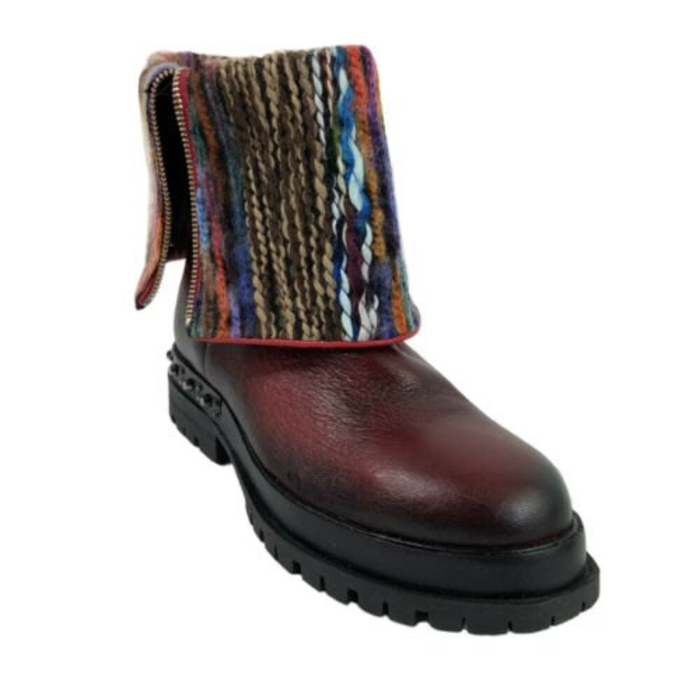 Full Grain Leather Convertible Boot Maciejka Red 37